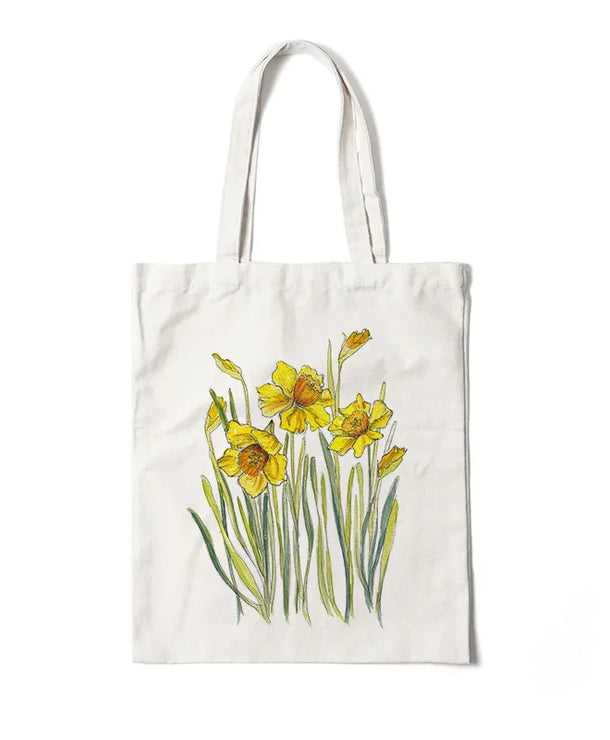 Bolso de lona con estampado de flores para mujer, diseño abierto - imagen 10