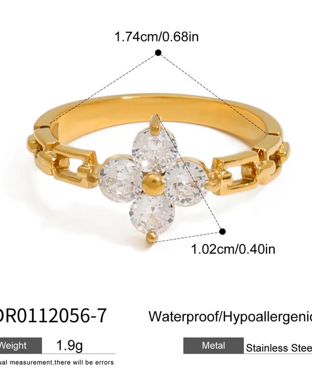 Anillo de acero inoxidable con diseño geométrico, estilo sencillo - imagen 11