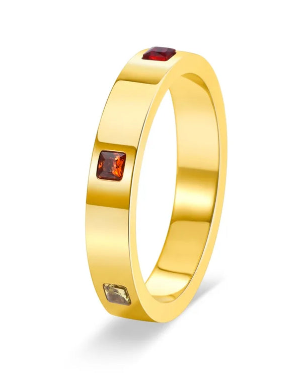 Anillo de acero 304 con baño de oro 18K y diseño de fruta para mujer - imagen 10