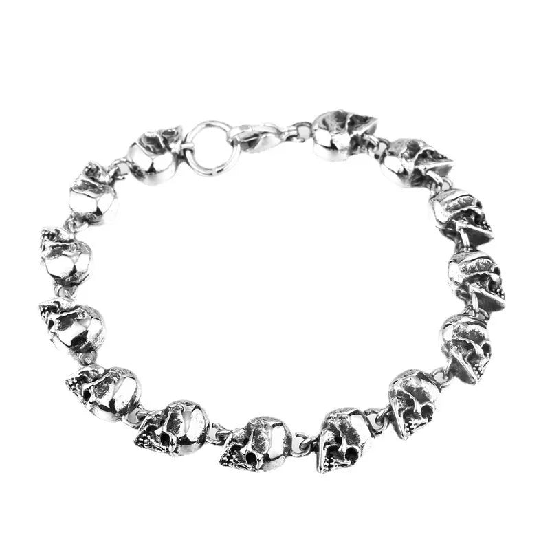 Pulsera de aleación con diseño geométrico de calavera, estilo hip-hop - imagen 3