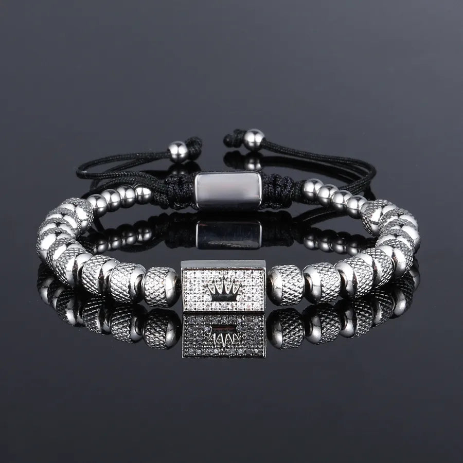 Pulsera de acero de titanio para hombre con dije de corona, estilo punk - imagen 4
