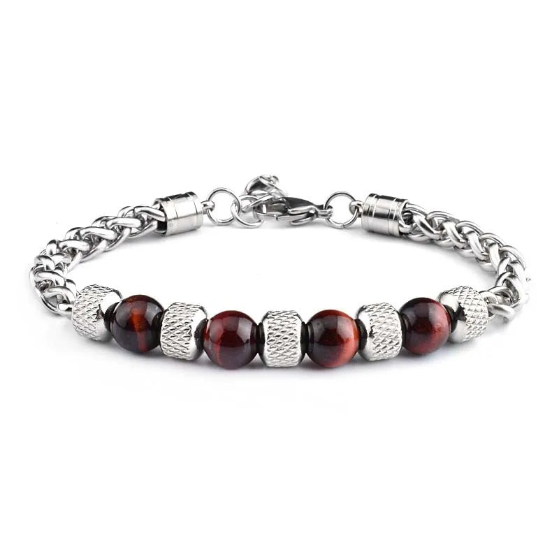 Pulsera de acero de titanio para hombre con diseño geométrico pulido - imagen 6