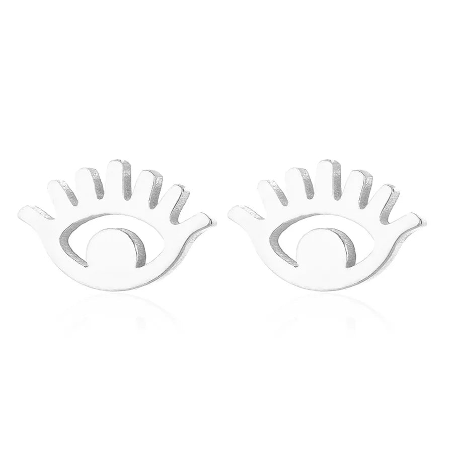 Aretes de botón de acero inoxidable 304 con diseño de ojo turco - imagen 8
