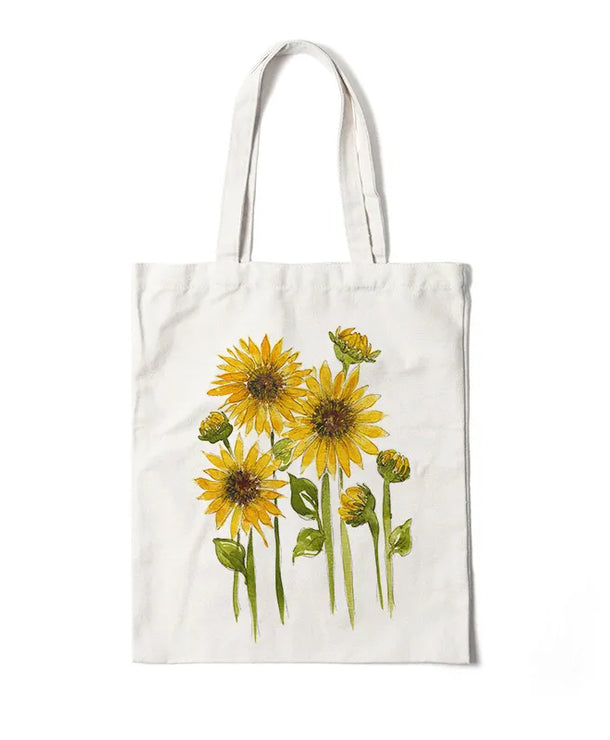 Bolso de lona con estampado de flores para mujer, diseño abierto - imagen 15