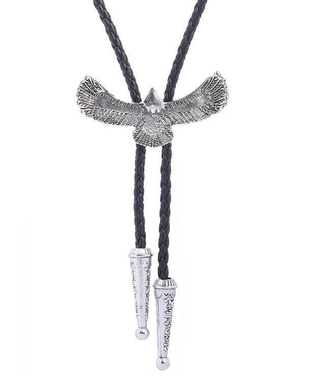 Corbata bolo de aleación con cordón de piel y dijes de estrella y calavera - imagen 37