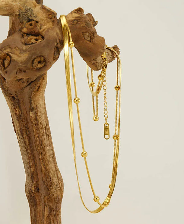 Collar de capas con baño de oro 18K para mujer en acero inoxidable 304 - imagen 5