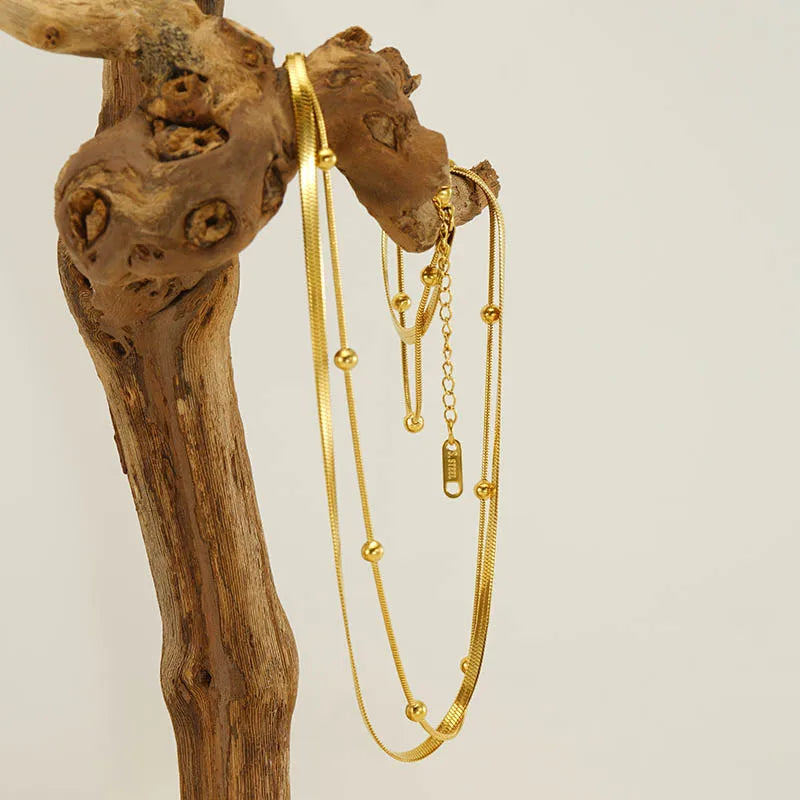 Collar de capas con baño de oro 18K para mujer en acero inoxidable 304 - imagen 5