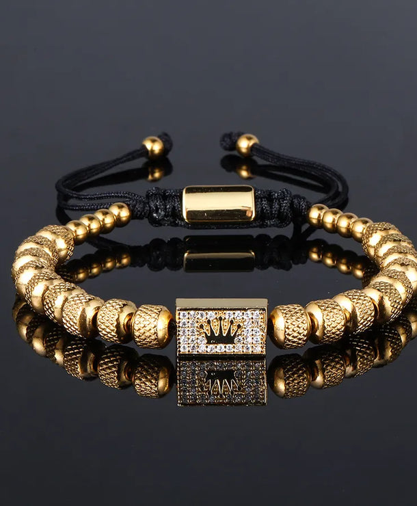 Pulsera de acero de titanio para hombre con dije de corona, estilo punk - imagen 3