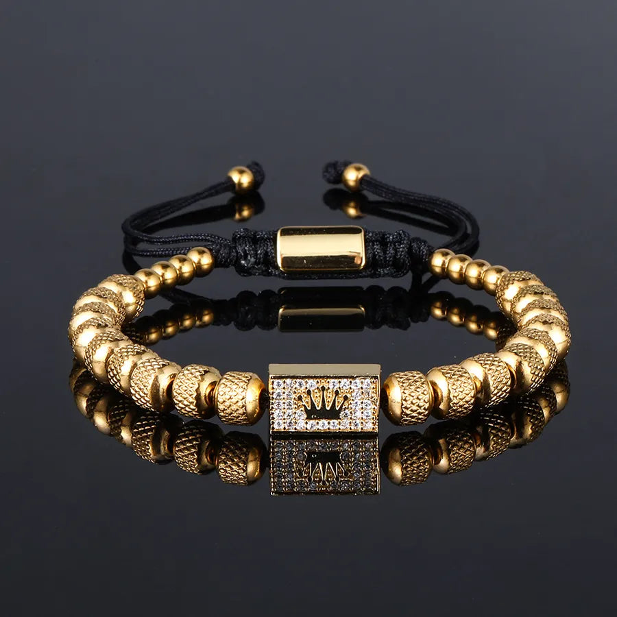 Pulsera de acero de titanio para hombre con dije de corona, estilo punk - imagen 3