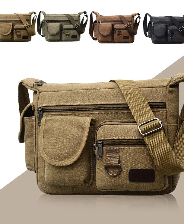 Bolso de hombro de lona para hombre, estilo retro para viajes