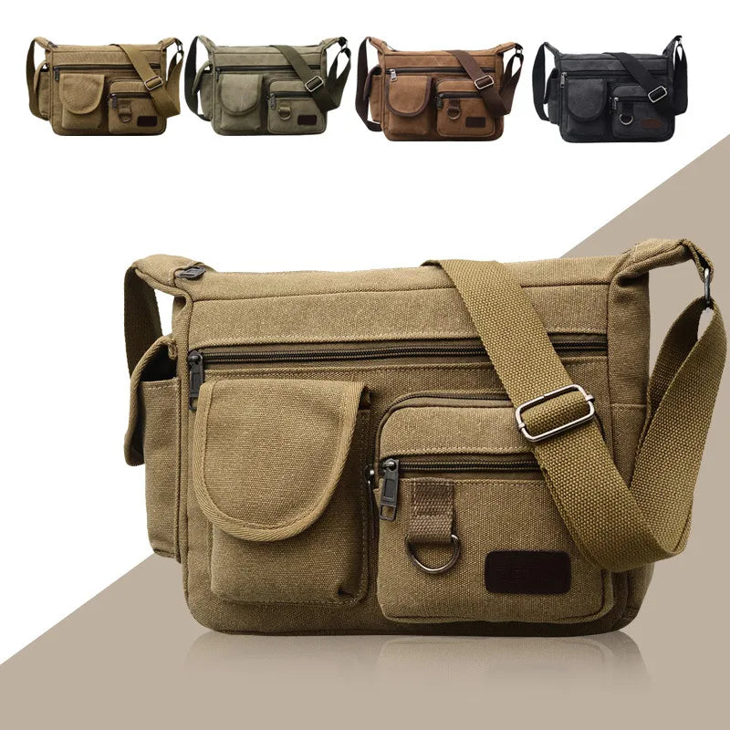 Bolso de hombro de lona para hombre, estilo retro para viajes