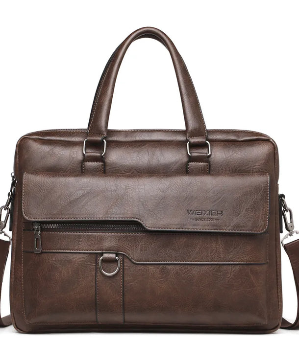 Bolso de mano de piel sintética para caballero, estilo business vintage - imagen 7