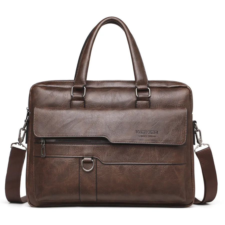 Bolso de mano de piel sintética para caballero, estilo business vintage - imagen 7
