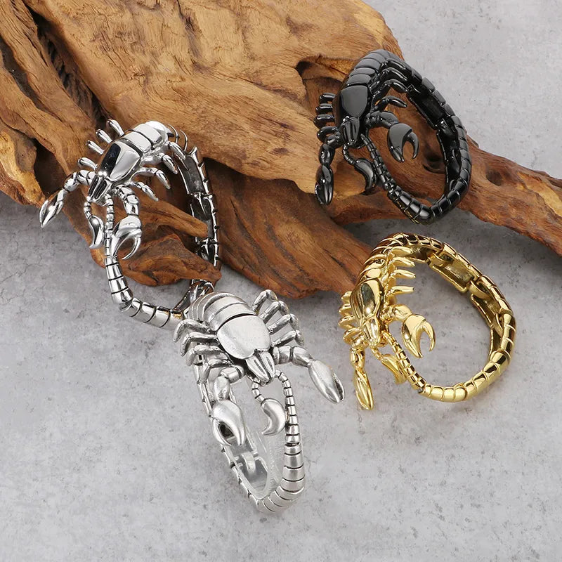 Pulsera de acero 304 con baño de oro 18K y dije de escorpión - imagen 8