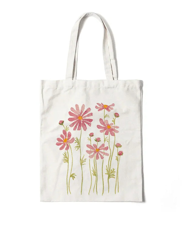 Bolso de lona con estampado de flores para mujer, diseño abierto - imagen 27