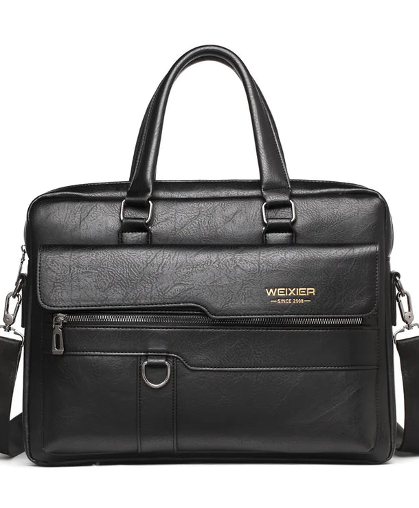 Bolso de mano de piel sintética para caballero, estilo business vintage - imagen 6