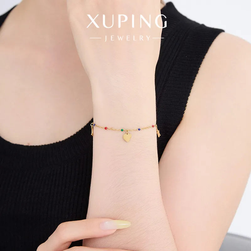 Pulsera XUPING de acero 304 con diseño de luna en esmalte para mujer - imagen 6