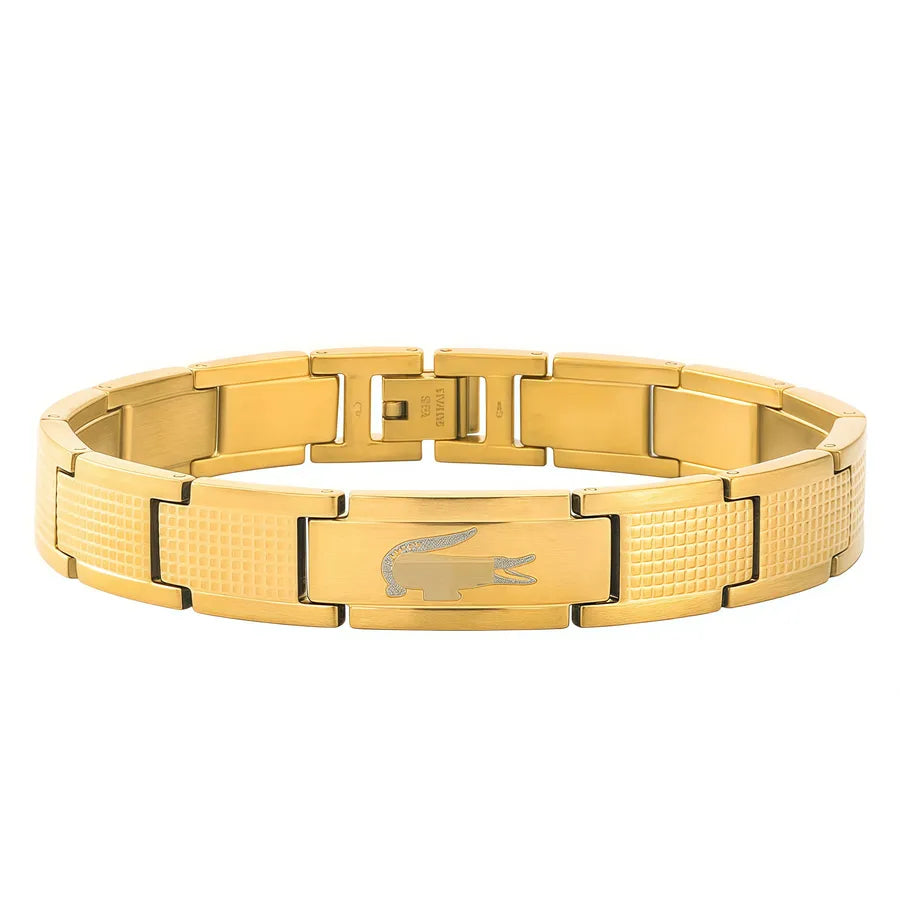 Pulsera geométrica de acero 316 chapada en oro 18K, antideslustre - imagen 6