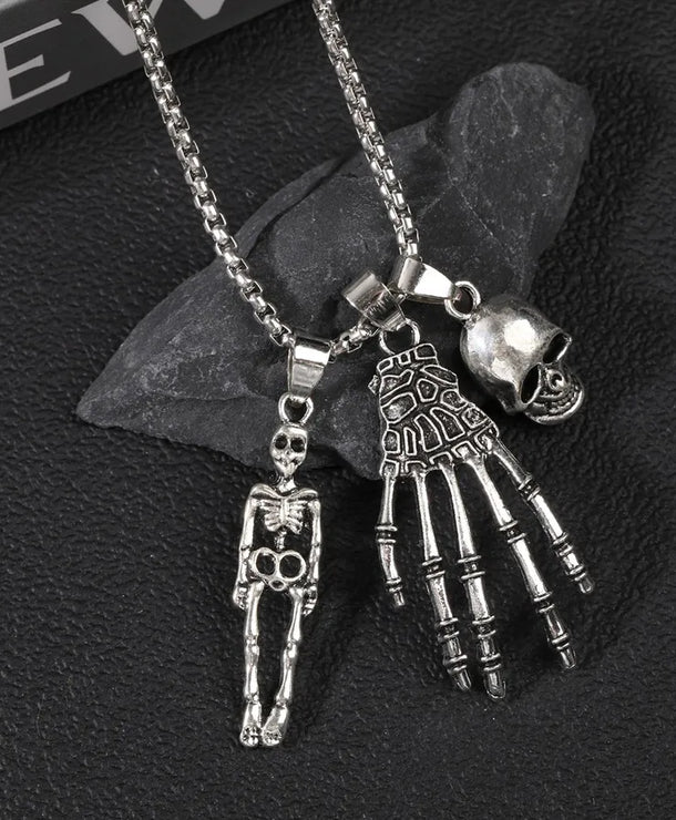 Collar con dije de calavera de acero de titanio, estilo punk unisex - imagen 6