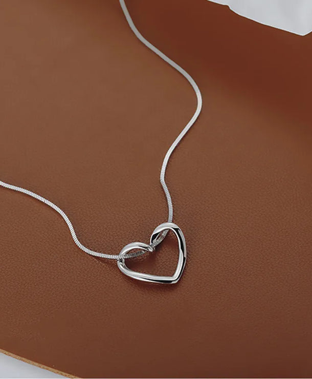 Collar con dije de corazón en plata esterlina 925 para mujer - imagen 3