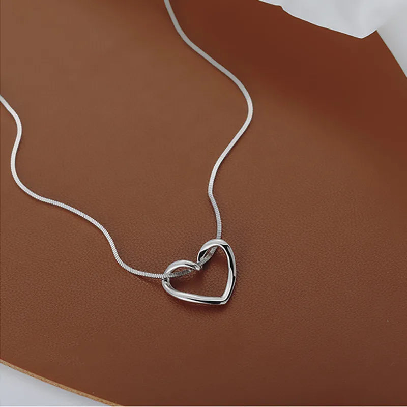 Collar con dije de corazón en plata esterlina 925 para mujer - imagen 3
