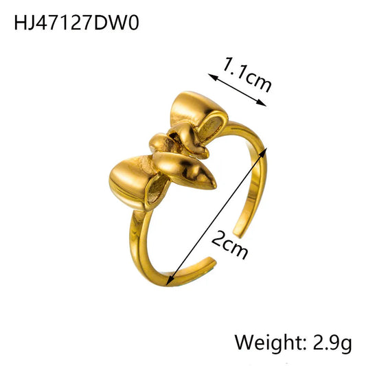 Anillo ajustable geométrico de acero de titanio para mujer - imagen 2