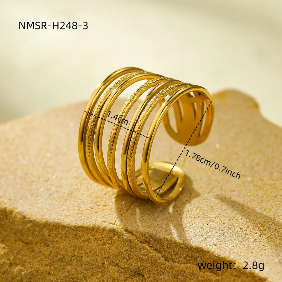 Anillo ajustable de acero inoxidable 304 en color liso, estilo IG - imagen 8