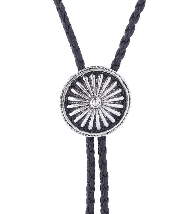 Corbata bolo de aleación con cordón de piel y dijes de estrella y calavera - imagen 54