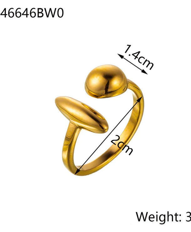 Anillo ajustable geométrico de acero de titanio para mujer - imagen 8