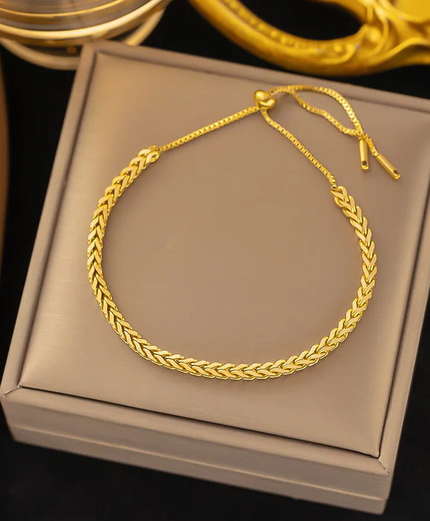 Pulsera de corazones con cadena cubana en acero 304 y baño de oro 18K - imagen 18