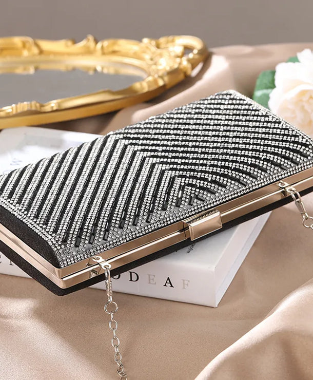 Bolso de noche de poliéster con rayas y estilo vintage para mujer - imagen 4