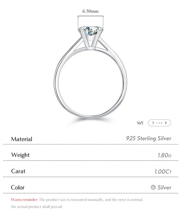 Anillos de plata esterlina 925 con moissanita y diseño redondo - imagen 2