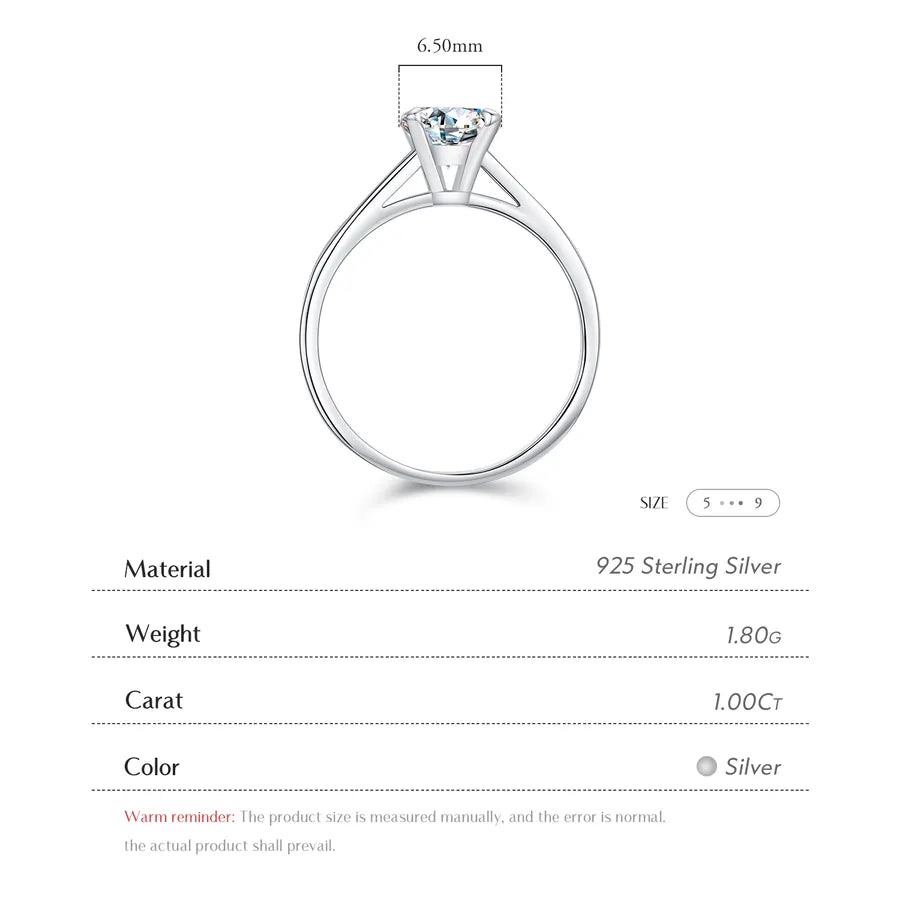 Anillos de plata esterlina 925 con moissanita y diseño redondo - imagen 2