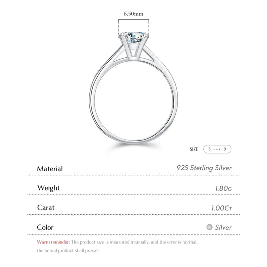 Anillos de plata esterlina 925 con moissanita y diseño redondo - imagen 2