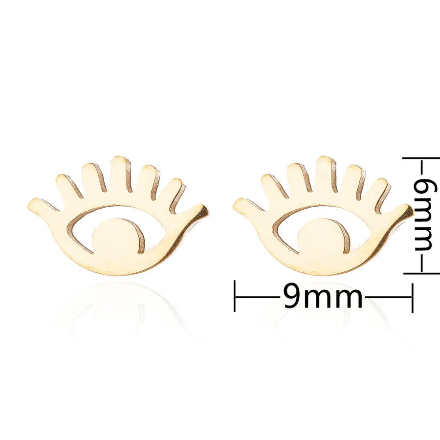 Aretes de botón de acero inoxidable 304 con diseño de ojo turco - imagen 4