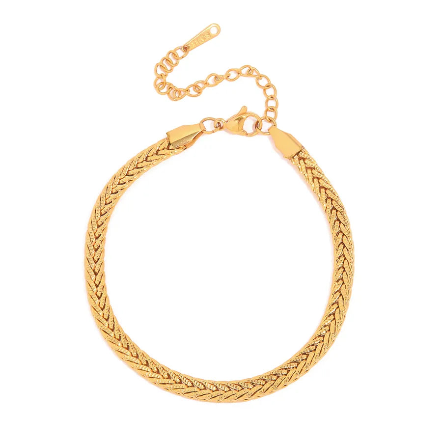 Pulsera redonda dorada de acero 304, estilo INS para mujer - imagen 6