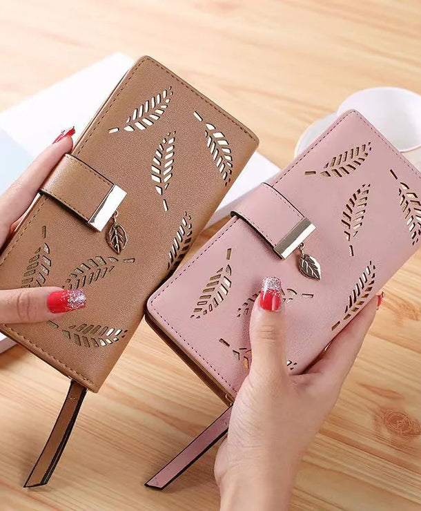 Cartera larga de piel sintética para mujer con diseño geométrico vintage - imagen 2