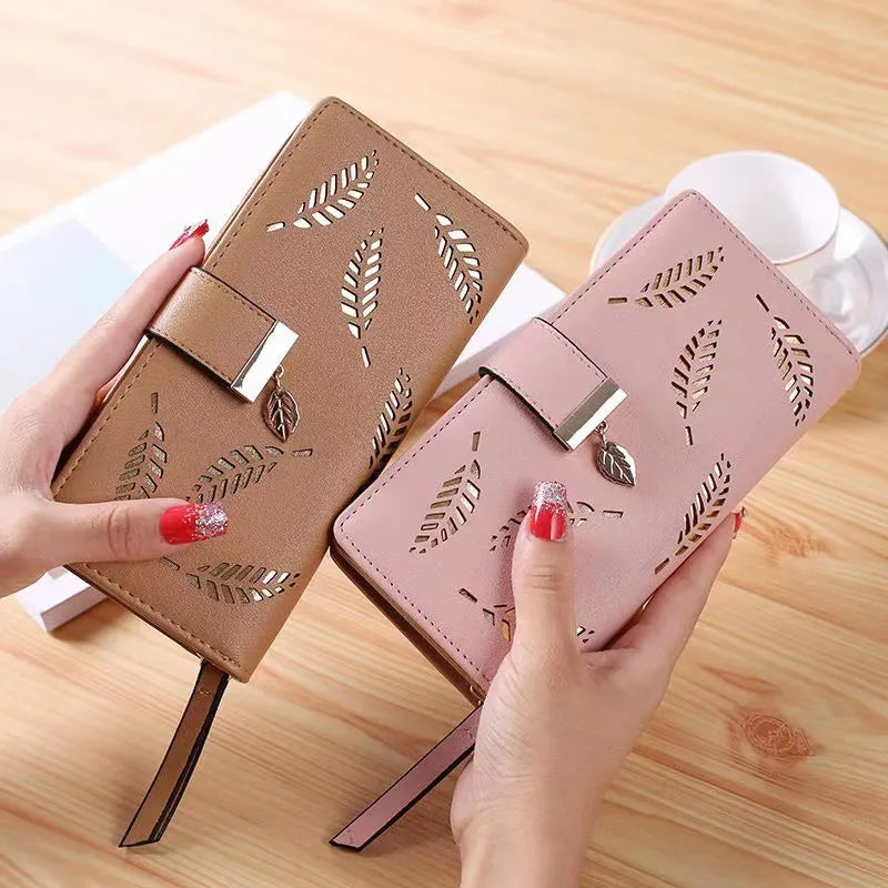 Cartera larga de piel sintética para mujer con diseño geométrico vintage - imagen 2