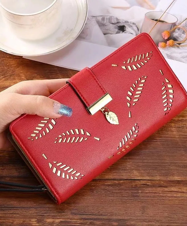 Cartera larga de piel sintética para mujer con diseño geométrico vintage - imagen 7