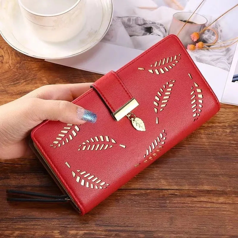 Cartera larga de piel sintética para mujer con diseño geométrico vintage - imagen 7
