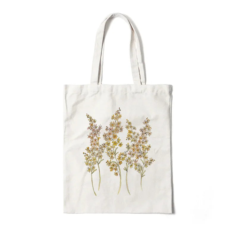 Bolso de lona con estampado de flores para mujer, diseño abierto - imagen 13