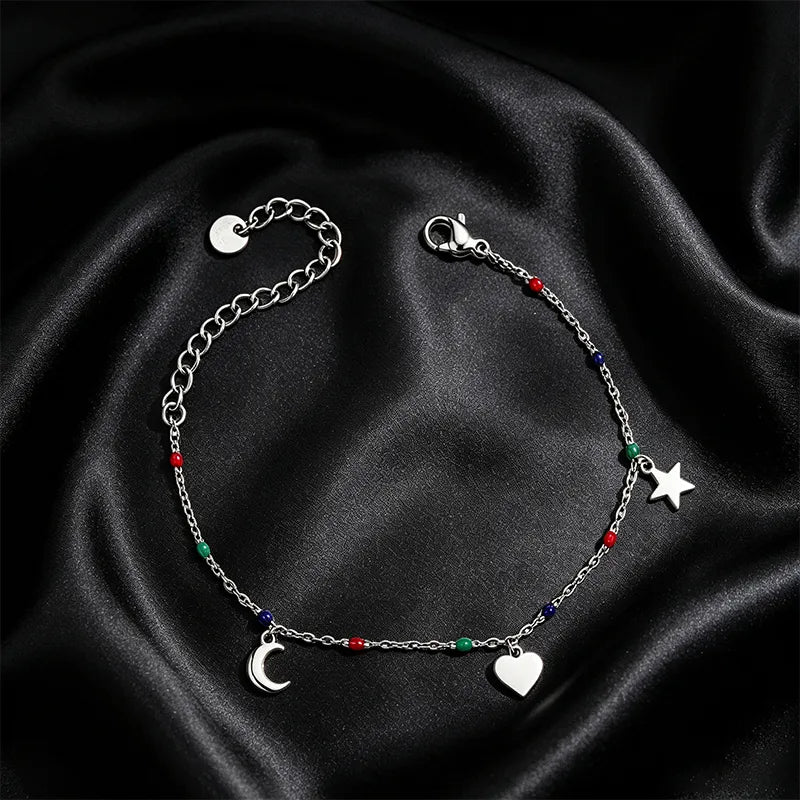 Pulsera XUPING de acero 304 con diseño de luna en esmalte para mujer - imagen 4