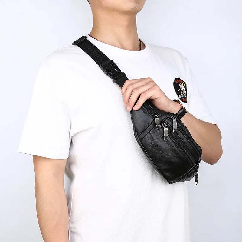 Riñonera de piel sintética para hombre en color liso, estilo business - imagen 3
