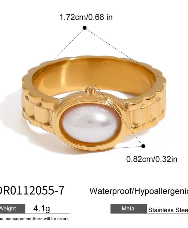 Anillo de acero inoxidable con diseño geométrico, estilo sencillo - imagen 17