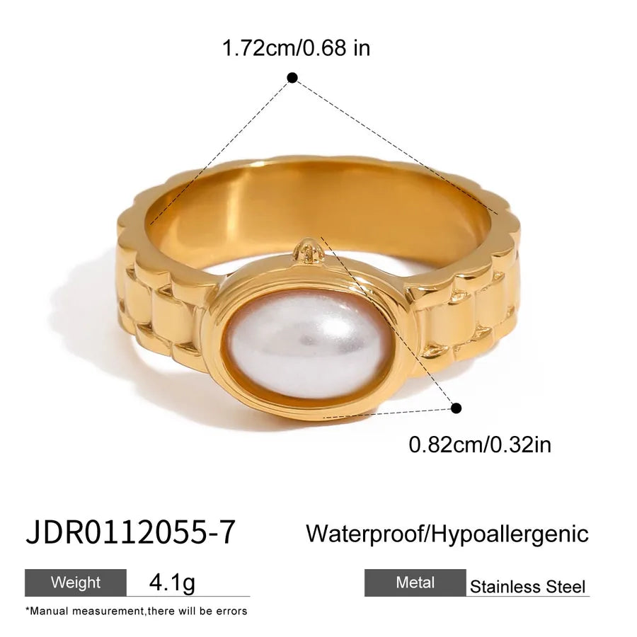 Anillo de acero inoxidable con diseño geométrico, estilo sencillo - imagen 17