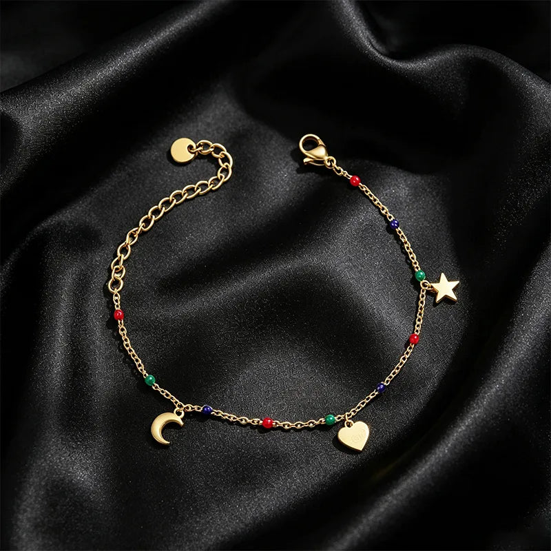 Pulsera XUPING de acero 304 con diseño de luna en esmalte para mujer - imagen 3