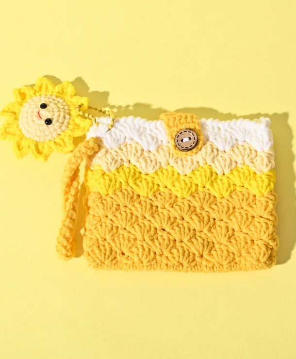 Monedero de estambre tejido a crochet con estampado de frutas, unisex - imagen 3