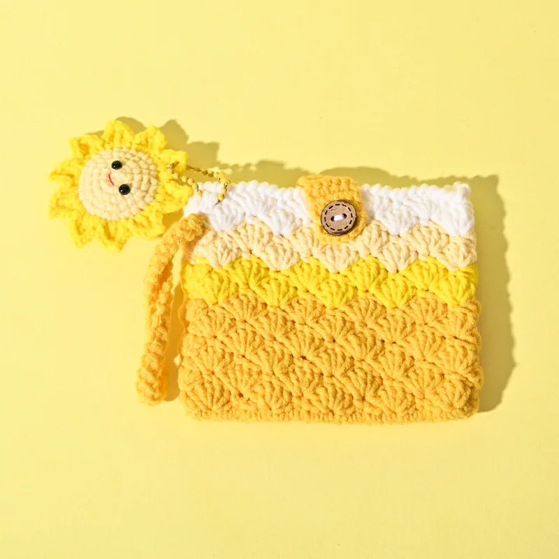 Monedero de estambre tejido a crochet con estampado de frutas, unisex - imagen 3