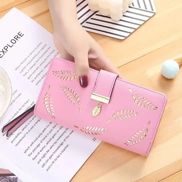 Cartera larga de piel sintética para mujer con diseño geométrico vintage - imagen 8
