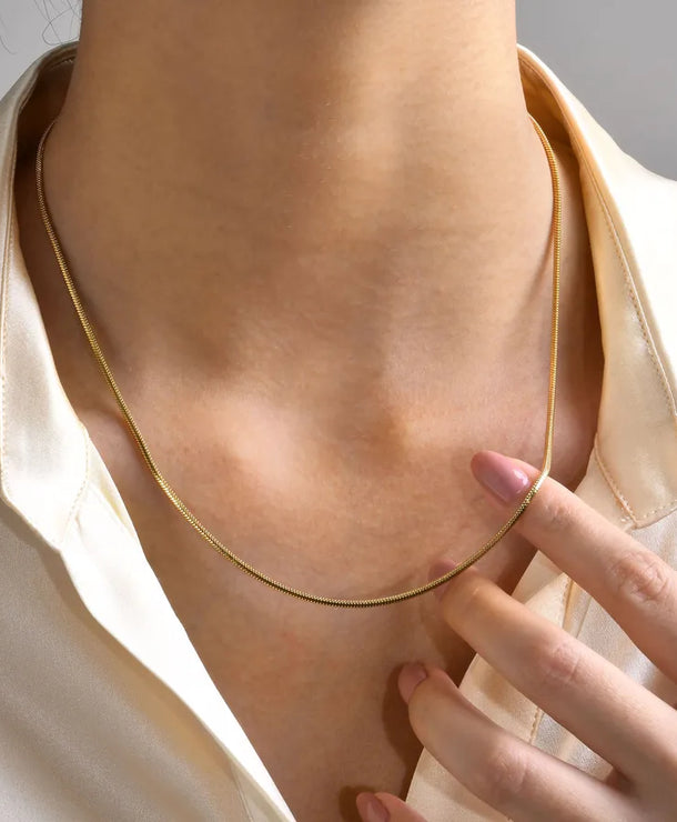 Collar de cadena serpiente de acero 201 con baño dorado para mujer - imagen 5